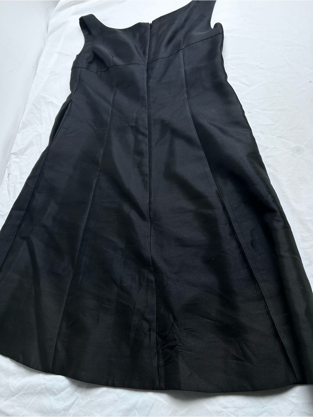 J Crew Classic Black Sleeveless A-Line pocket dress size 10. Wool & silk - Picture 7 of 8
